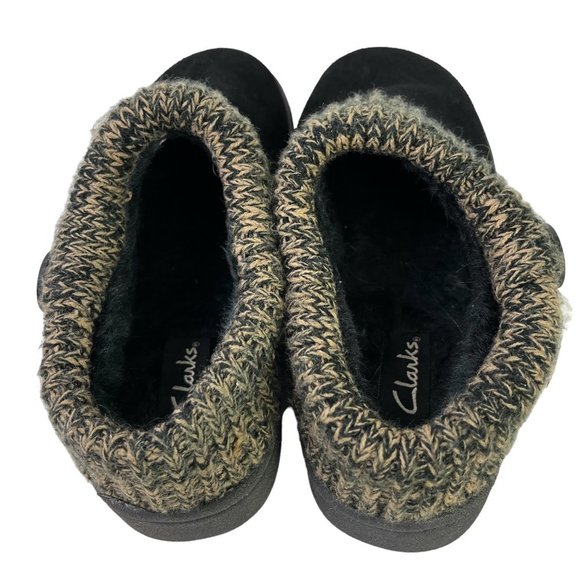 Clarks Women's Black Suede Genuine Leather Mules Slip On Loafers Casual Shoes 8 - Picture 7 of 16